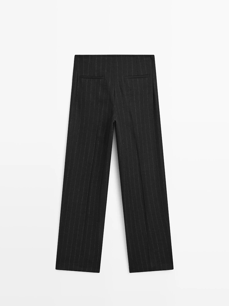 Straight-leg pinstripe trousers