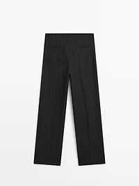Straight-leg pinstripe trousers