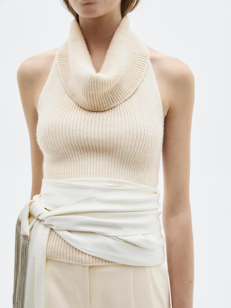 Knit alpaca and silk halter top - LIMITED
