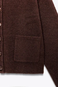 HIGH COLLAR CARDIGAN
