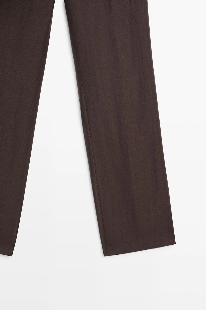 Pantalon détail jupe en lin
