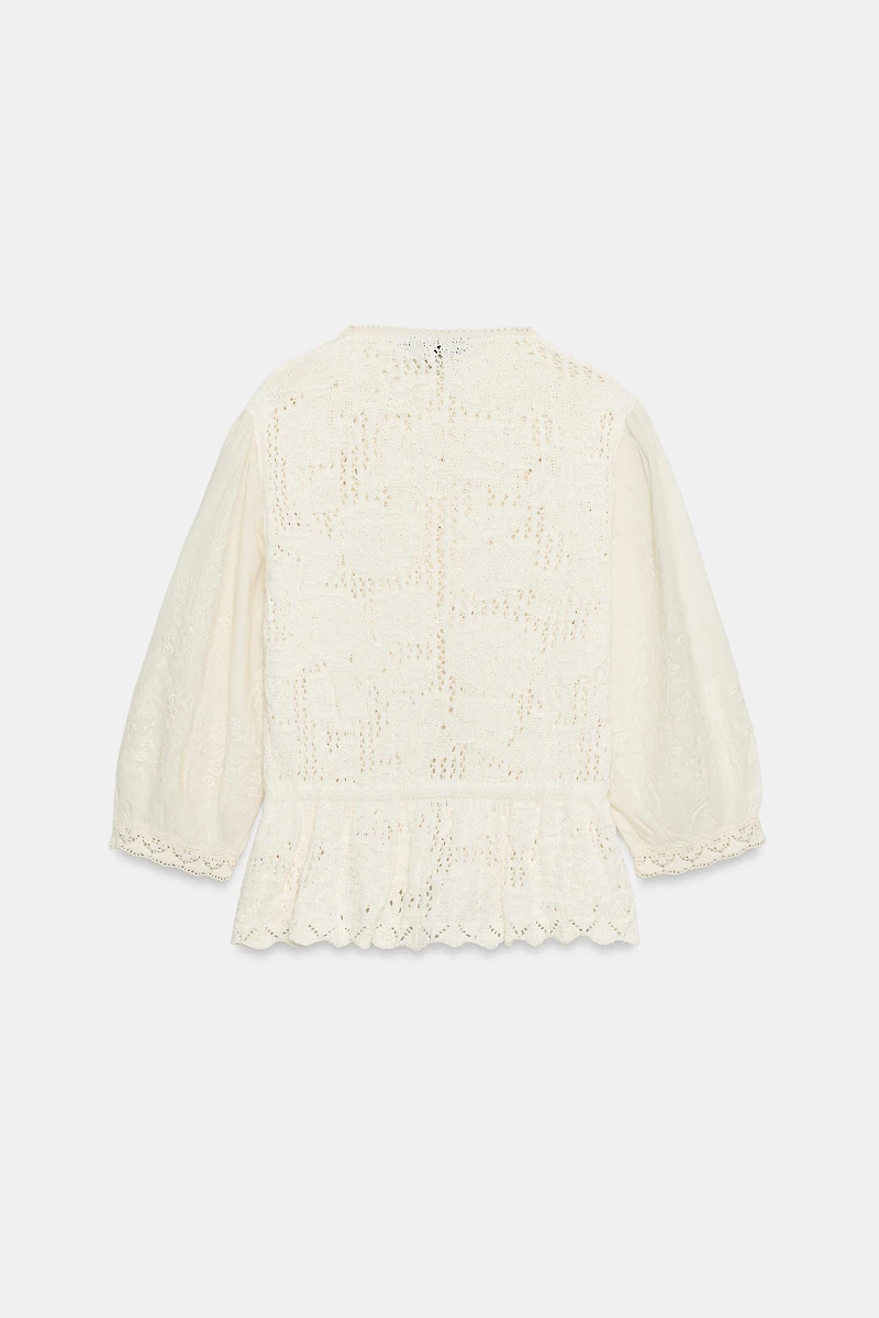 ROMANTIC COMBINATION KNIT JACKET