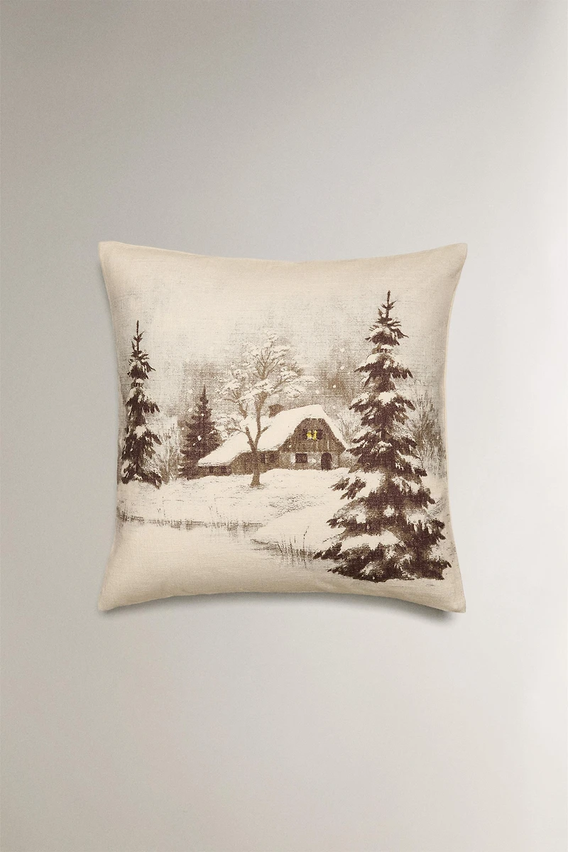 NEVADA HOUSE CHRISTMAS THROW PILLOW COVER