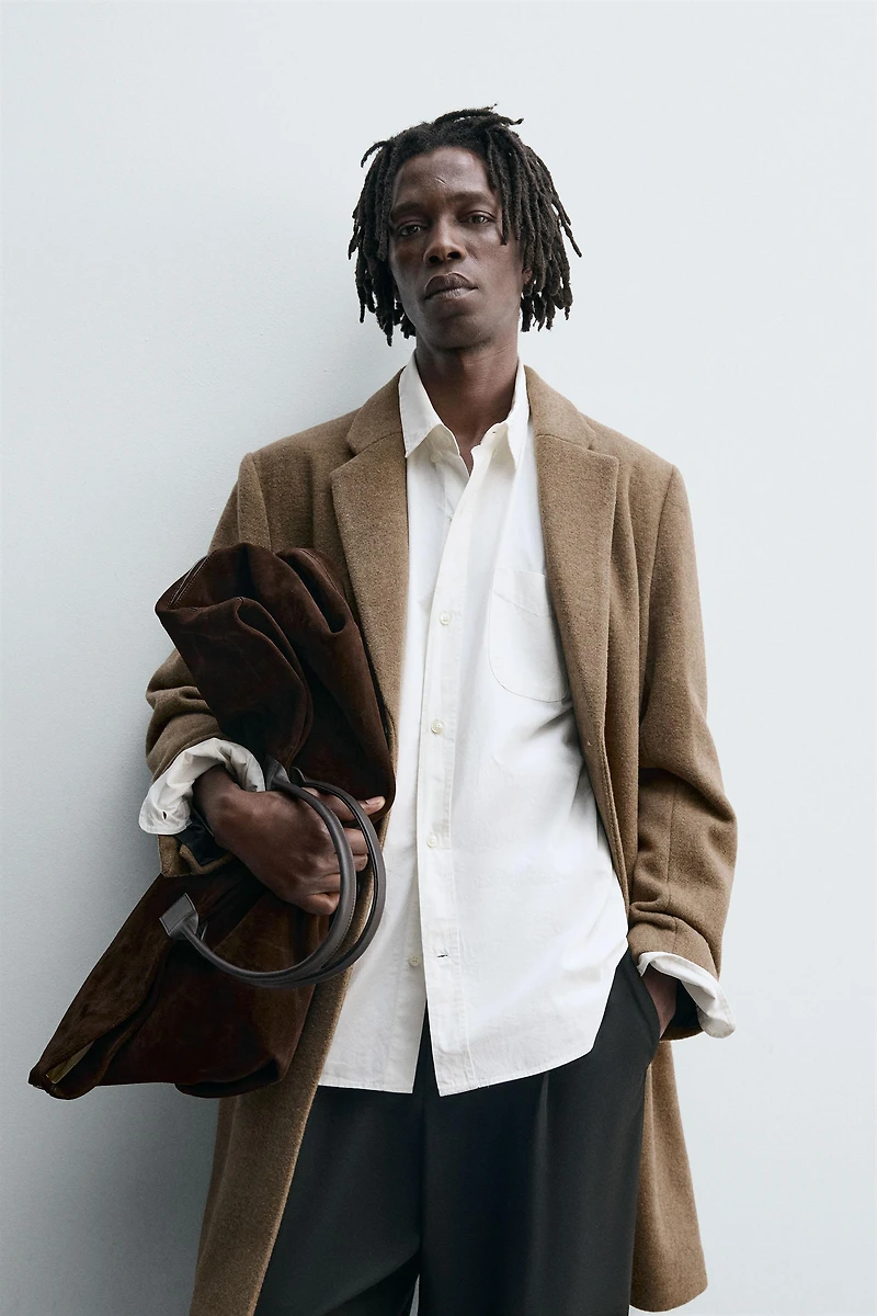 REGULAR FIT WOOL BLEND COAT