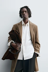 REGULAR FIT WOOL BLEND COAT