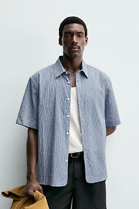 REGULAR FIT TEXTURED PLAID SHIRT