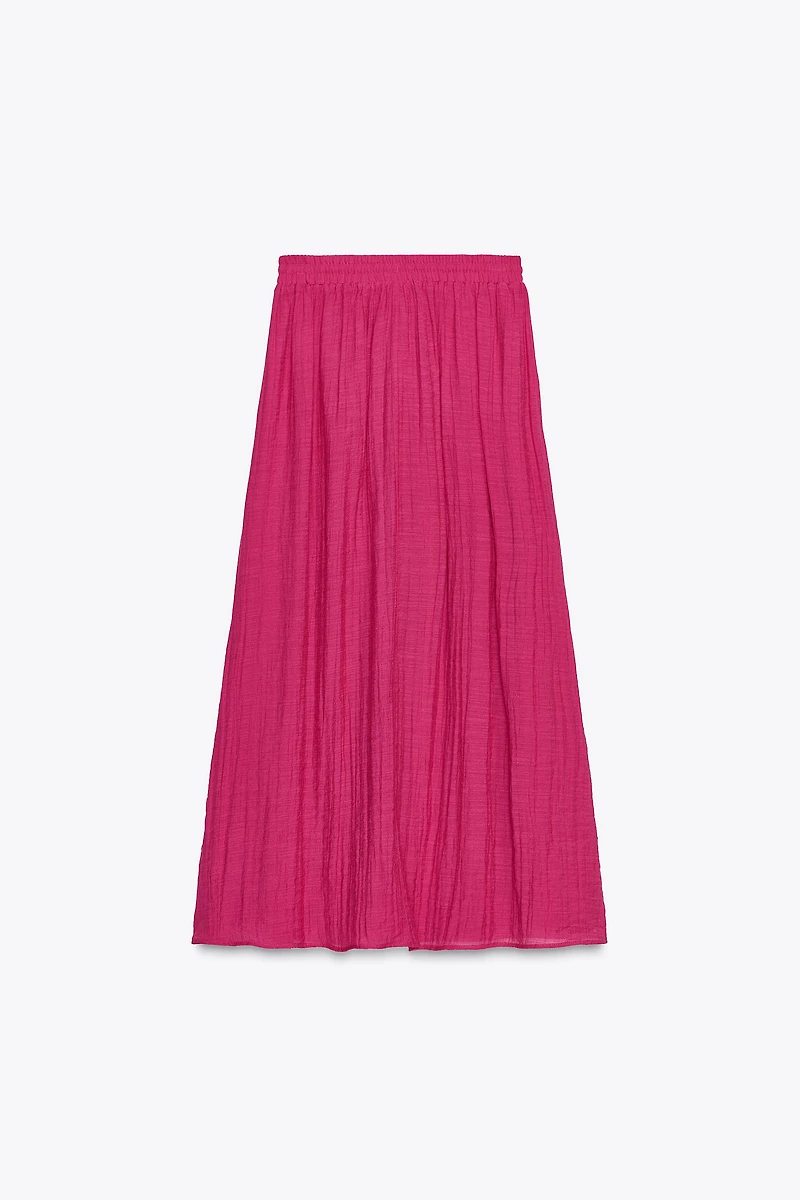 ELASTIC PRINT MIDI SKIRT