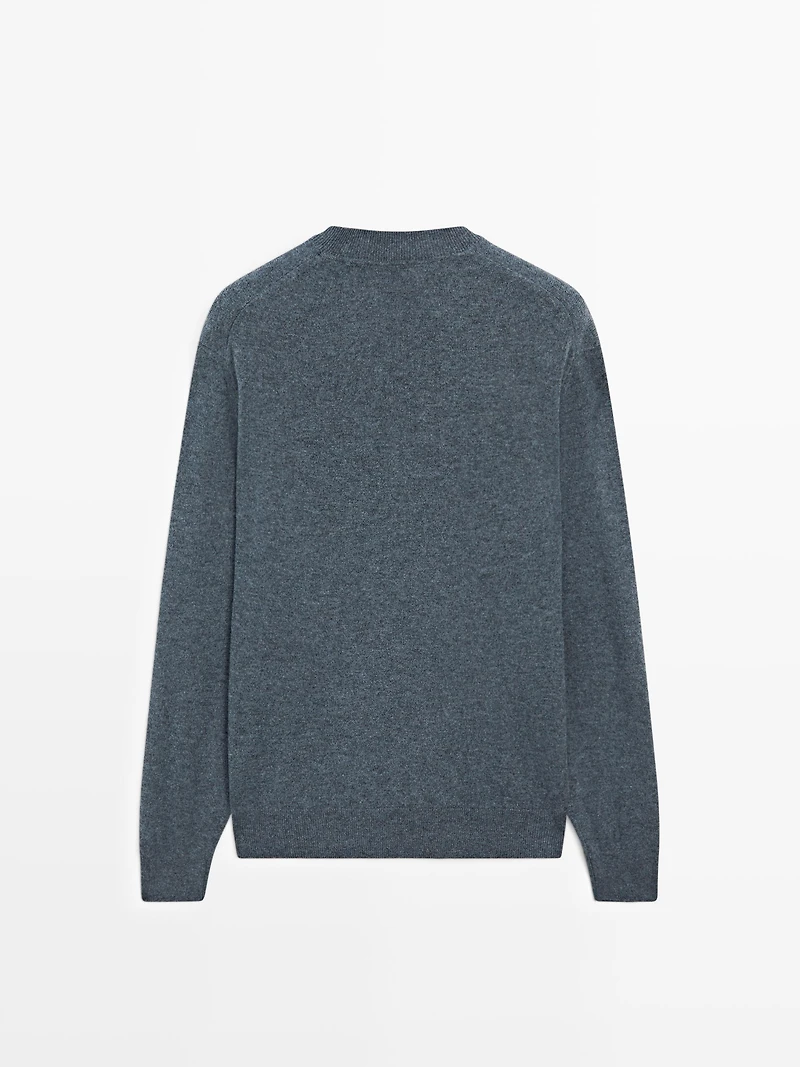 Pull à col rond en maille de laine