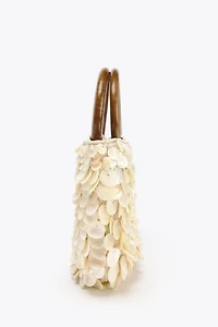 FAUX MOTHER-OF-PEARL APPLIQUÉ BAG