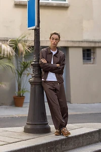 SATIN ZIP-UP JACKET