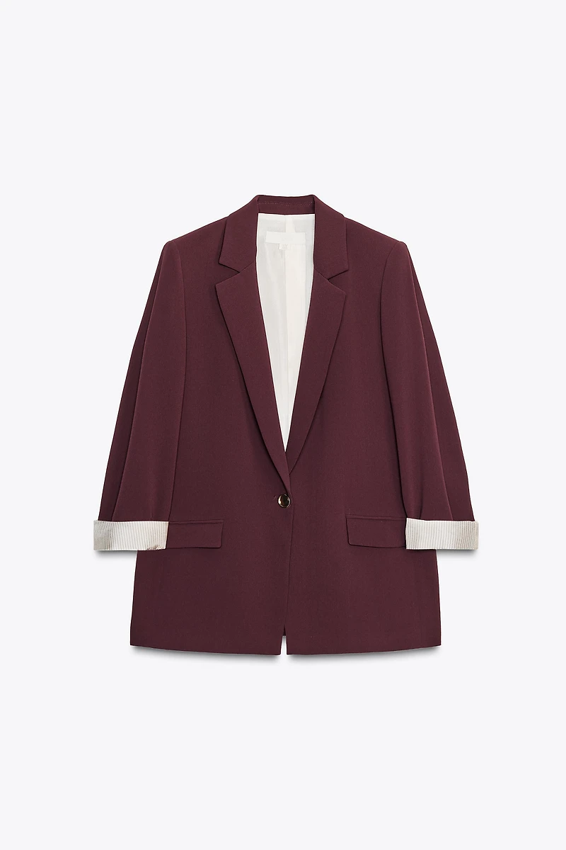 PRINTED CUFF BLAZER