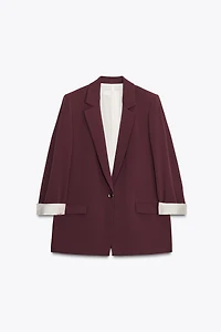 PRINTED CUFF BLAZER
