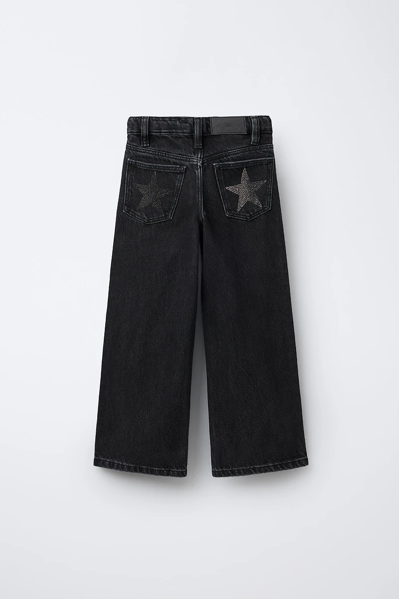SPARKLY STARS WIDE LEG JEANS