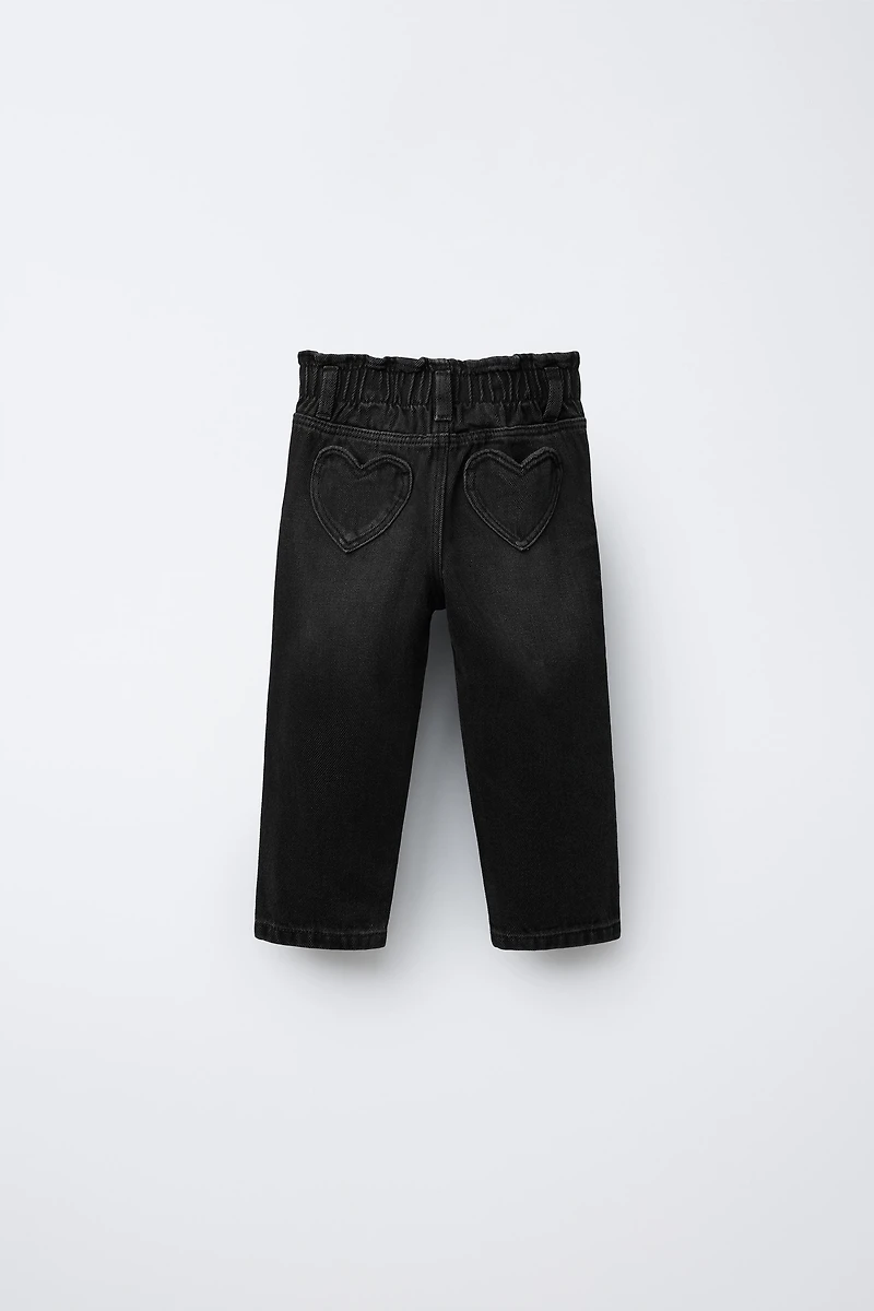 HEART POCKET PAPERBAG JEANS