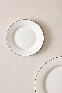 BONE CHINA SIDE PLATE WITH BLACK RIM