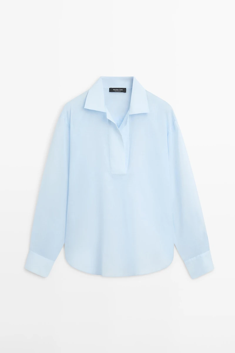 Chemise fluide col fantaisie 100 % coton