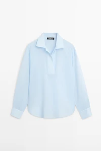 Chemise fluide col fantaisie 100 % coton