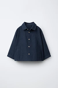 LINEN POCKET OVERSHIRT