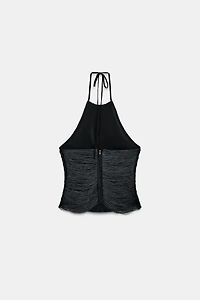 FRINGED HALTER TOP