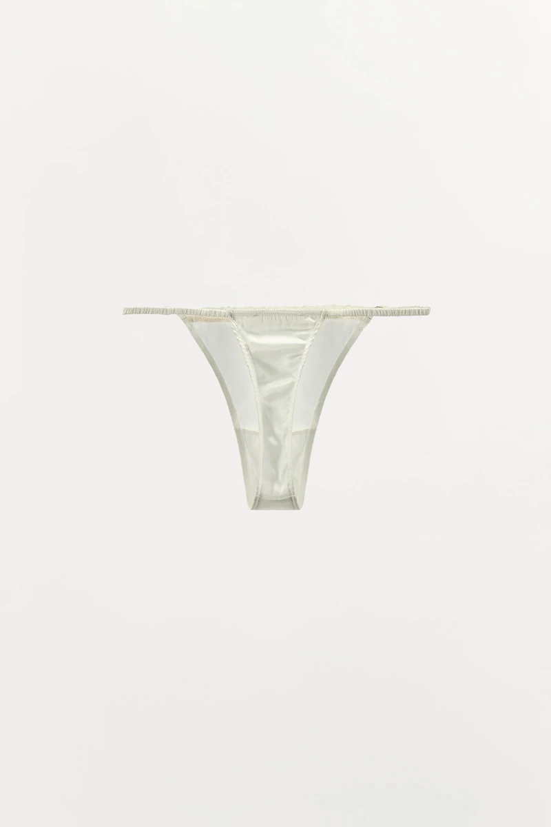 SILK BLEND LACE THONG