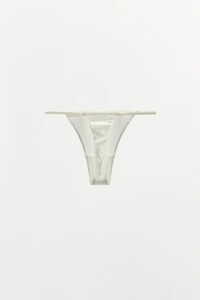 SILK BLEND LACE THONG