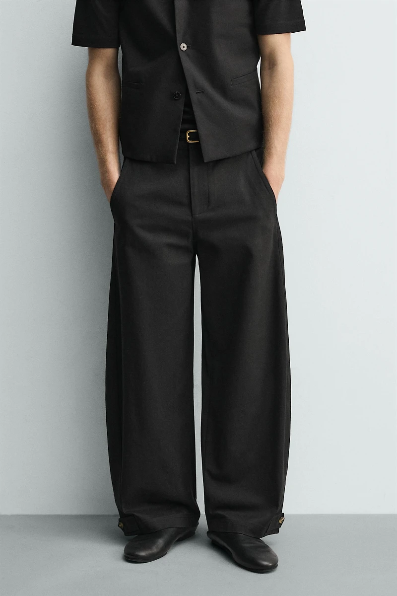 RELAXED FIT PANTS WITH ADJUSTABLE HEM