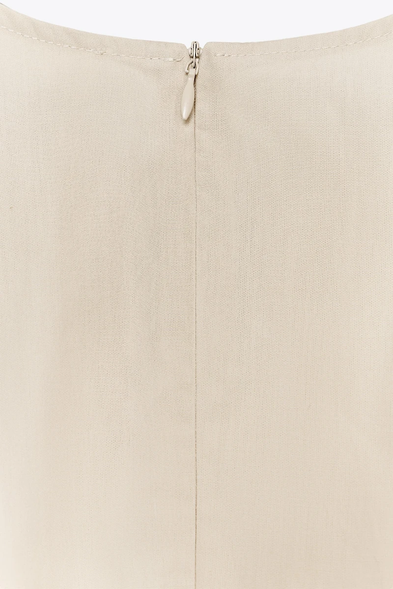 ROBE MIDI EN POPELINE AVEC CEINTURE