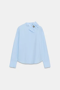 POPLIN BLOUSE WITH BOW