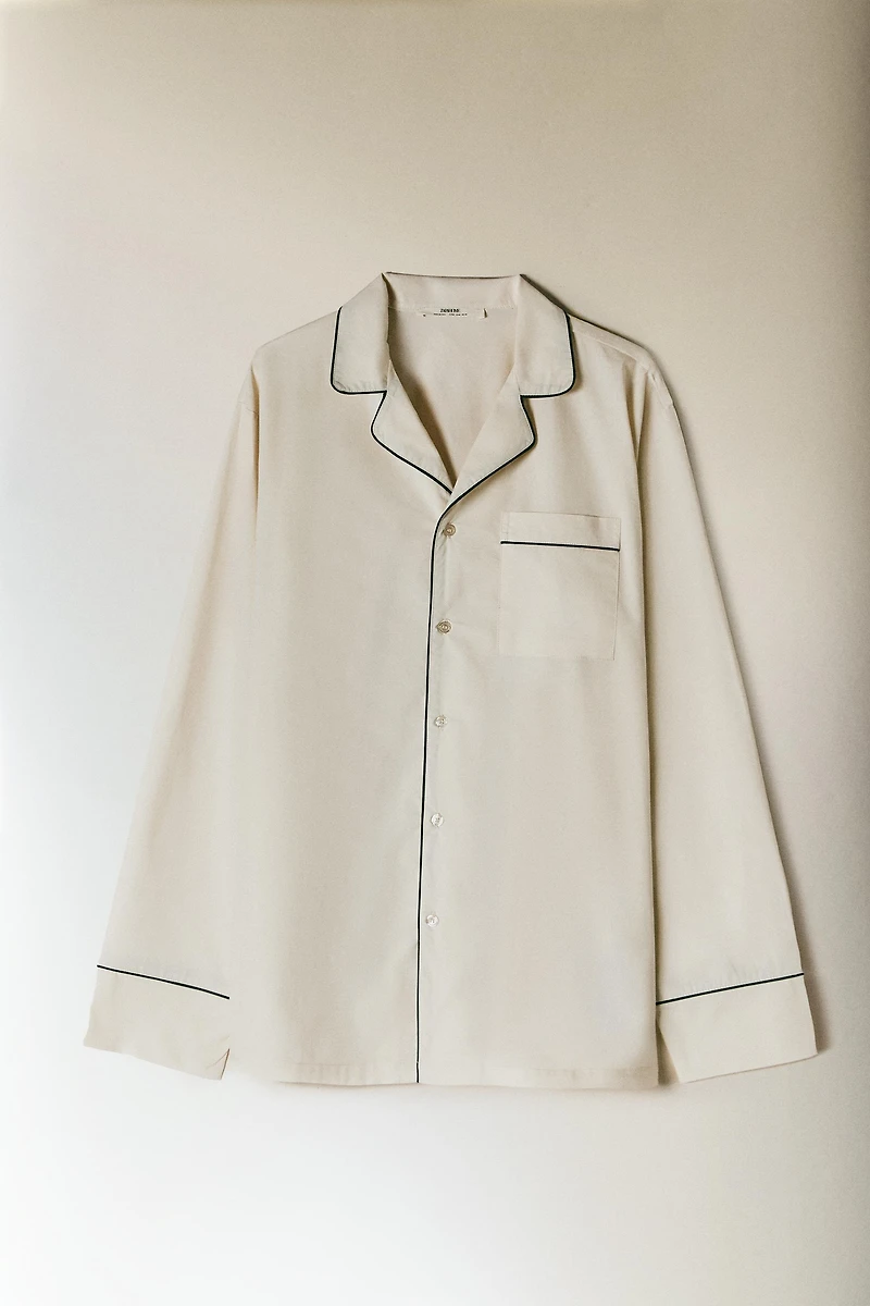 SHIRT WITH BLACK PIPING