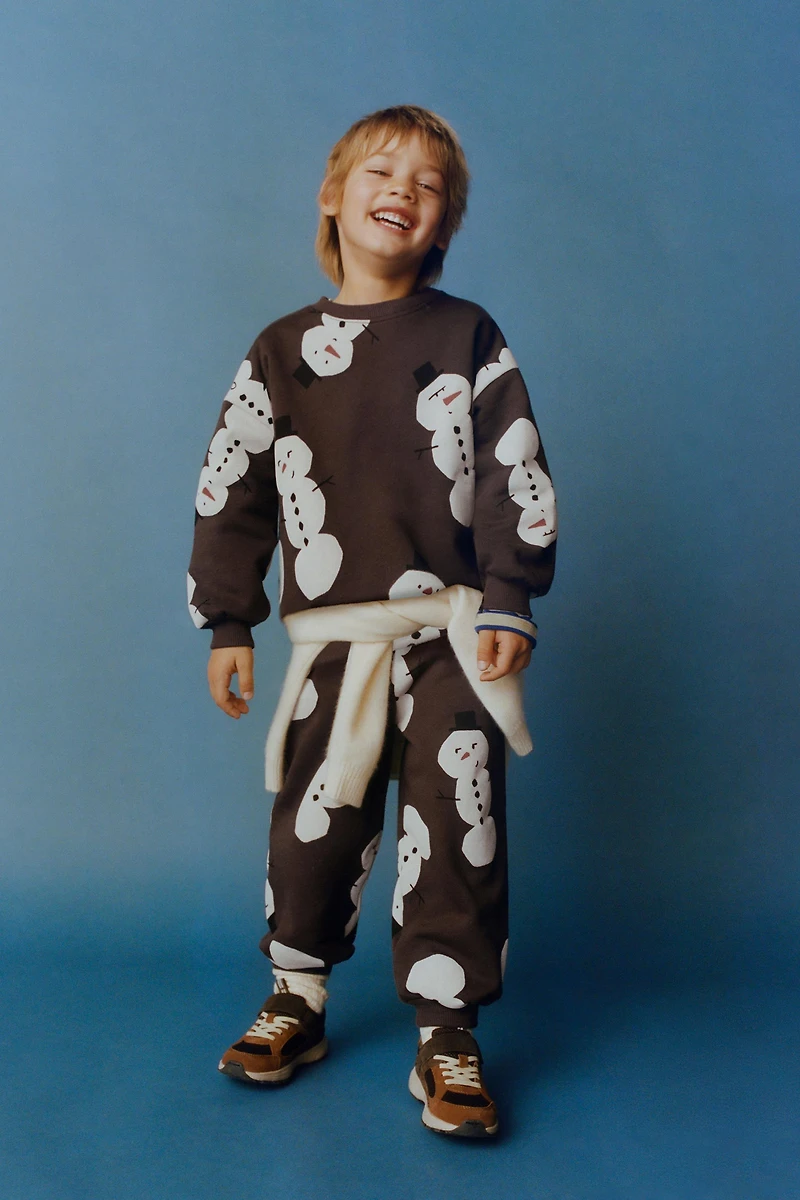 SNOWMEN PRINT JOGGING SET