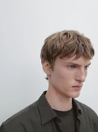 Slim fit twill melange shirt