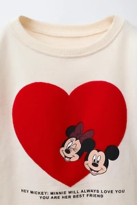 HEART FLOCKED MICKEY AND MINNIE MOUSE © DISNEY T-SHIRT
