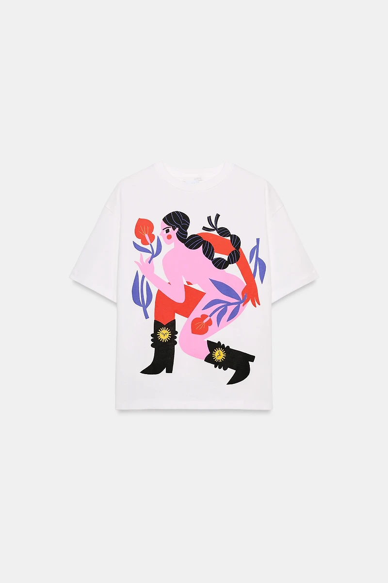 AGUSTINA SHUAN PRINT SHORT SLEEVE T-SHIRT