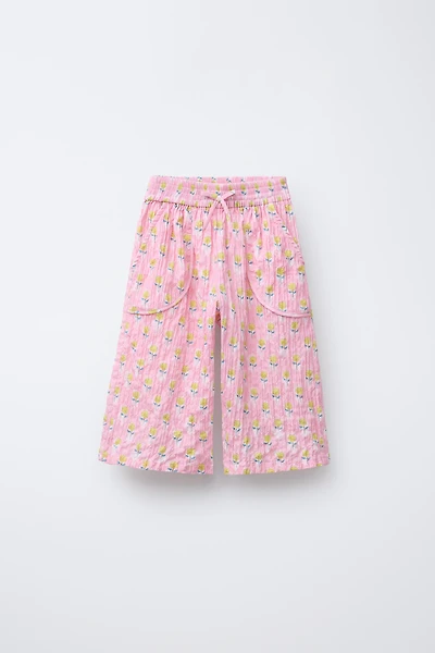 PANTALON JUPE-CULOTTE IMPRIMÉ FLEURS