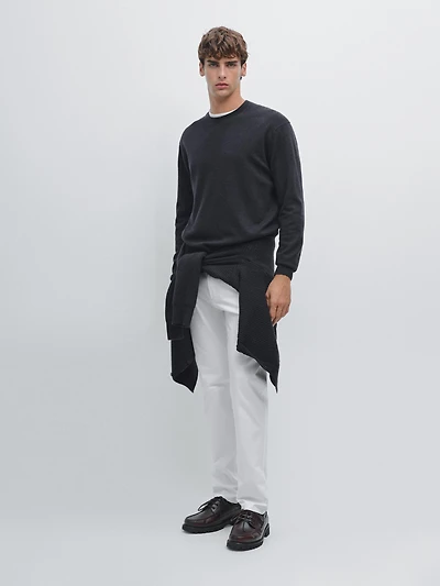 Faux jean slim texture légère