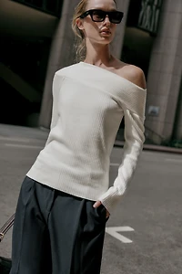ASYMMETRIC SOFT RIBBED TOP