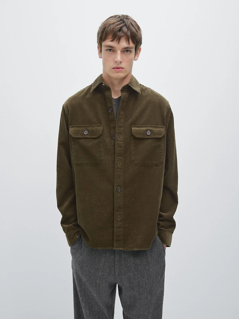 Corduroy overshirt with pockets