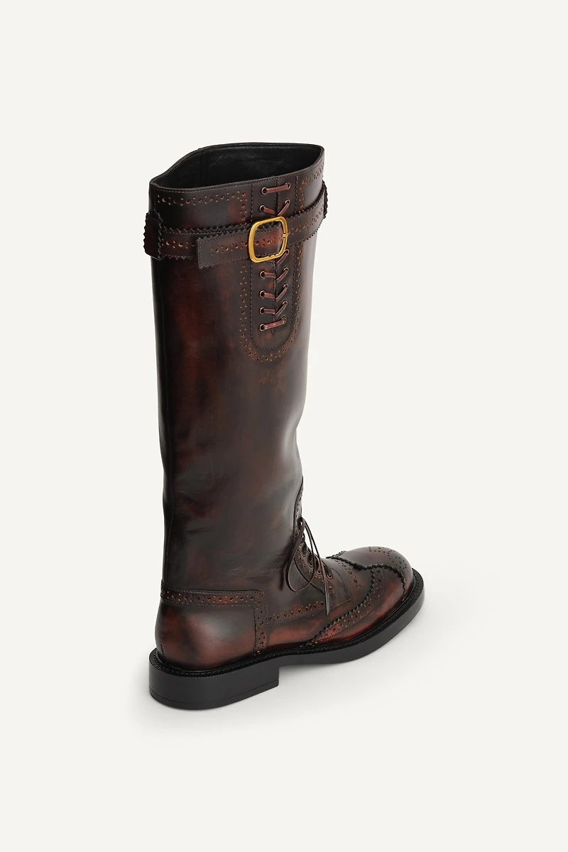 PERFORATED LEATHER TALL BOOTS LIMITED EDITION