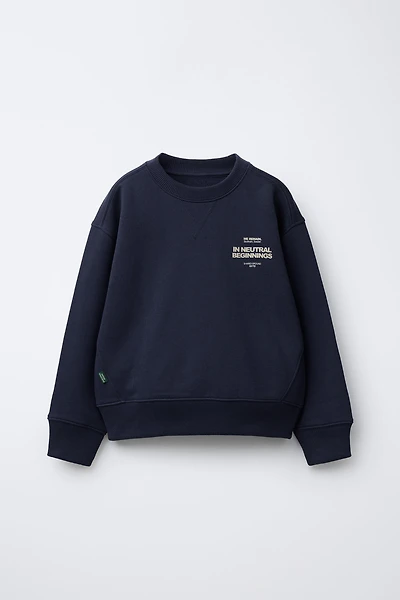 TEXT AND LABEL SWEATSHIRT