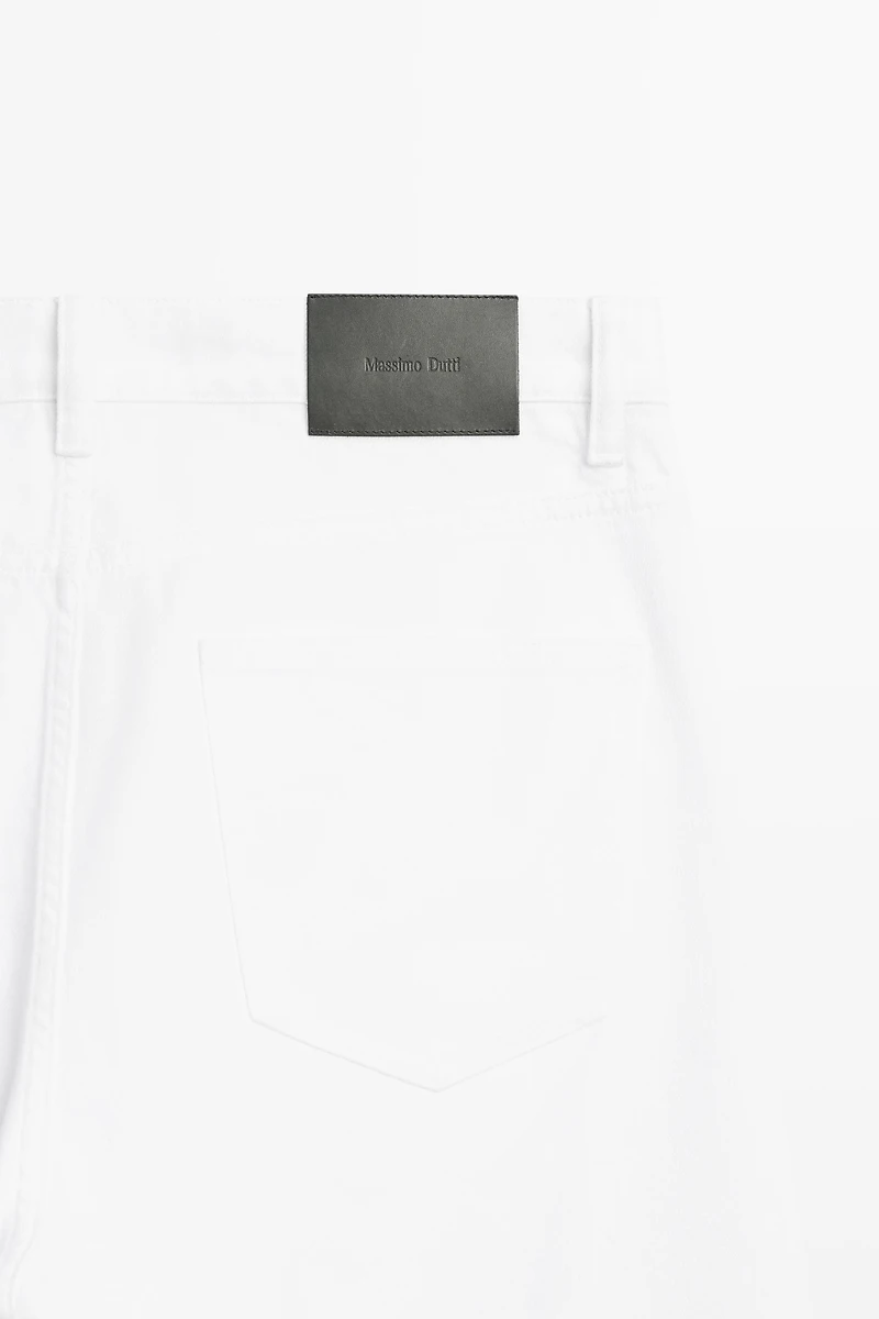 Straight-leg denim-effect trousers