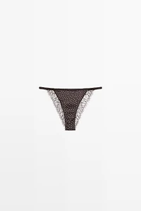 Polka dot briefs with lace detail