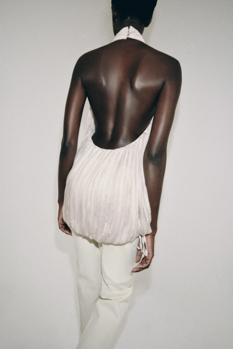 ZW COLLECTION PLEATED HALTER TOP