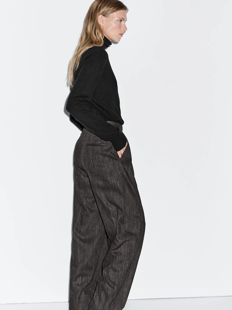 Darted flecked trousers