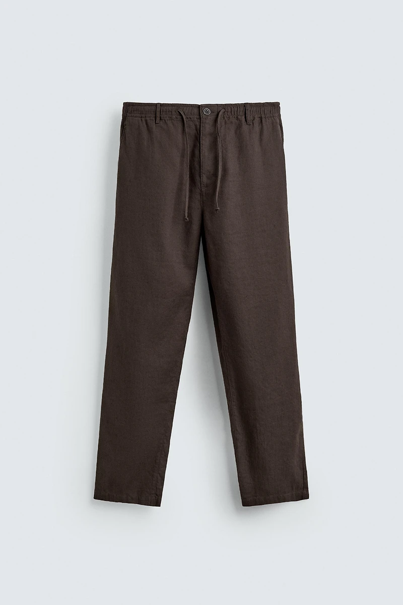COTTON-LINEN RELAXED FIT PANTS