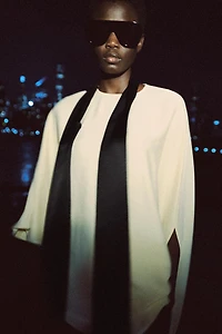 ZW COLLECTION ASYMMETRIC SCARF BLOUSE