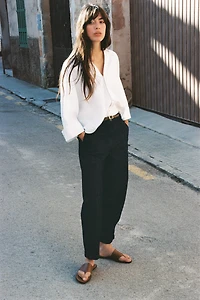 Z1975 BRAIDED BELT CHINO DENIM PANTS