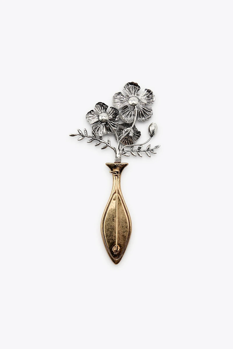 FLOWER COMBINATION BROOCH
