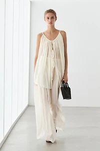 Cotton cupro blend camisole with bow details