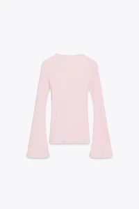RIB TOP WITH FLARED SLEEVES