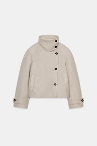 MANTEAU COURT À COL MONTANT